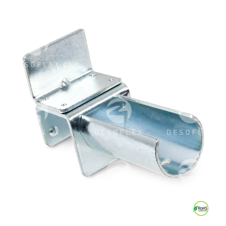 Soporte conector para tubo con tope en borde