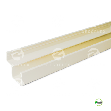 Guía plástica para riel color beige