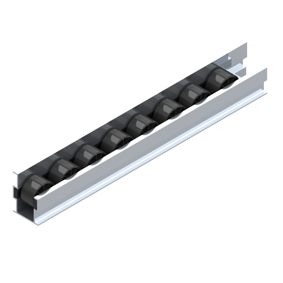 Riel de aluminio 40mm ESD con guía