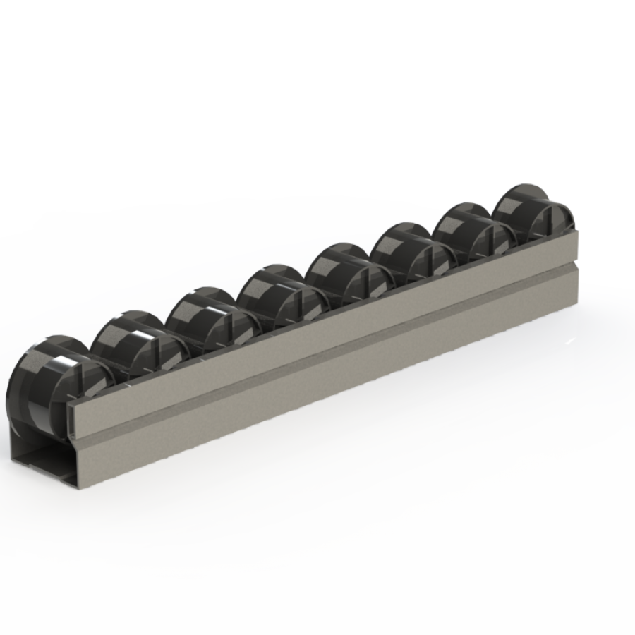 Riel de aluminio con guía en rueda 40mm ESD
