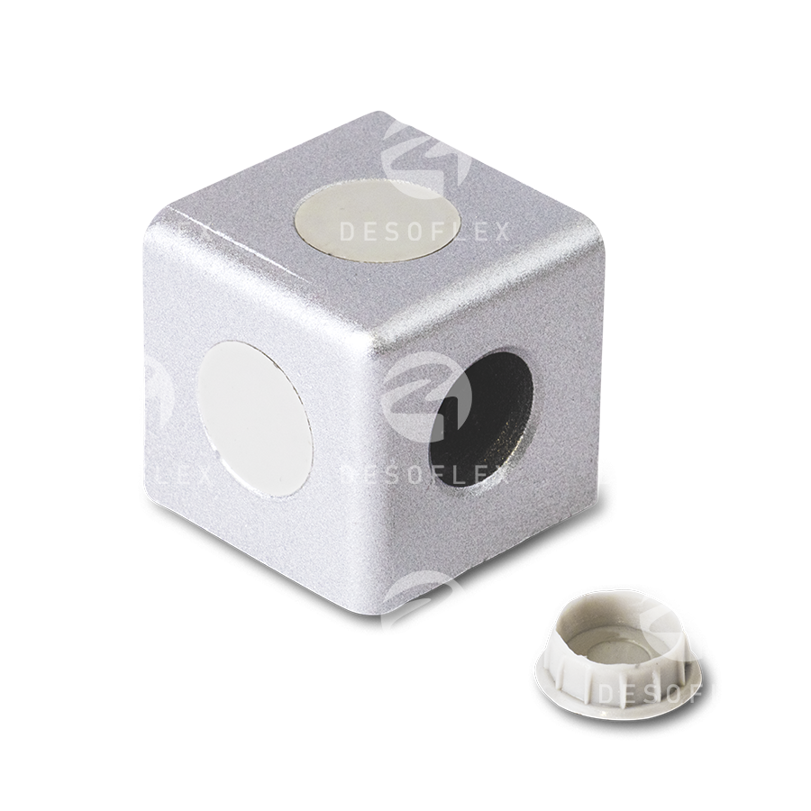 Conector cúbico de tres vías R8 P30